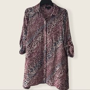 Melissa Paige Leopard Print Tunic Dress Size Small